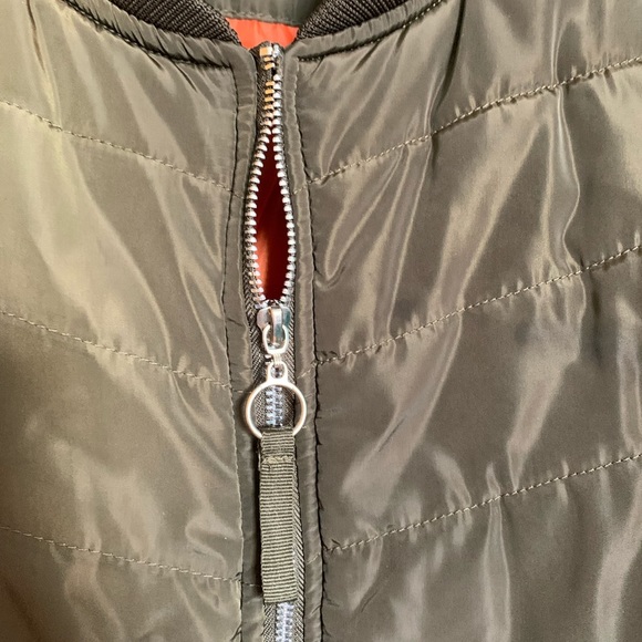 Green Long Fall Winter Puffer Jacket Quilted size 14 - Picture 4 of 16